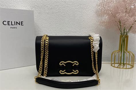 celine shiny calfskin medium triomphe black|celine the triomphe bag.